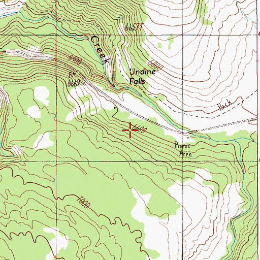 Topographic Map of Lava Creek Campgrounds, WY
