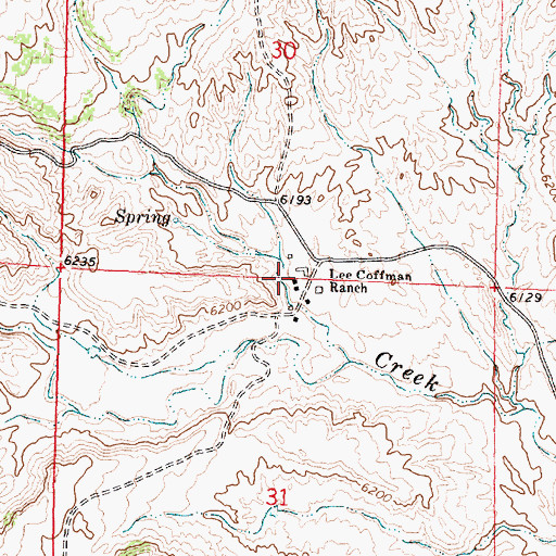Topographic Map of Lee Coffman Ranch, WY