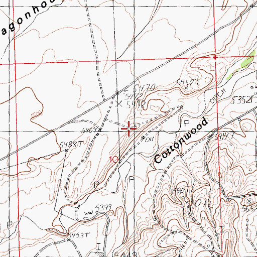 Topographic Map of Legend Rocks, WY