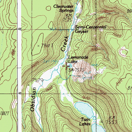 Topographic Map of Lemonade Lake, WY