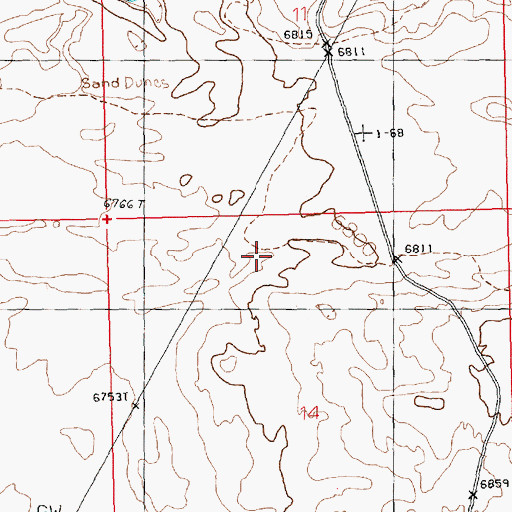 Topographic Map of Lewis Ranch, WY