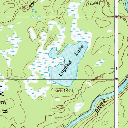Topographic Map of Lilypad Lake, WY