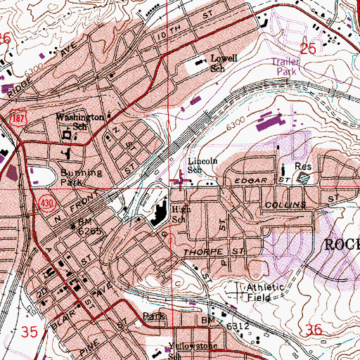 Topographic Map of Lincoln School, WY