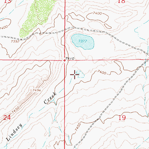 Topographic Map of Lindsey Creek, WY