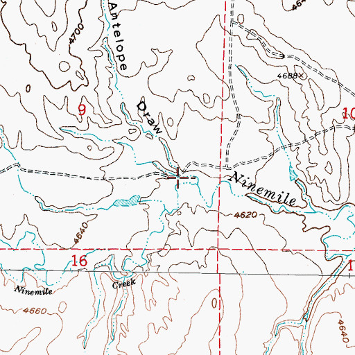 Topographic Map of Little Antelope Draw, WY