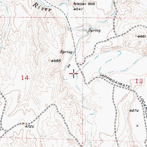 Topographic Map of Little Bullwhacker Creek, WY