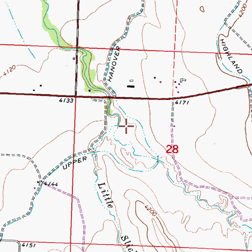 Topographic Map of Little Slick Creek, WY