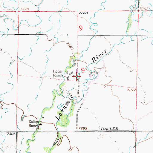 Topographic Map of Loban Ranch, WY