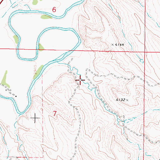 Topographic Map of Long Draw, WY