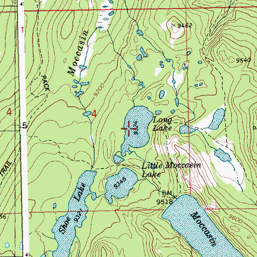 Topographic Map of Long Lake, WY