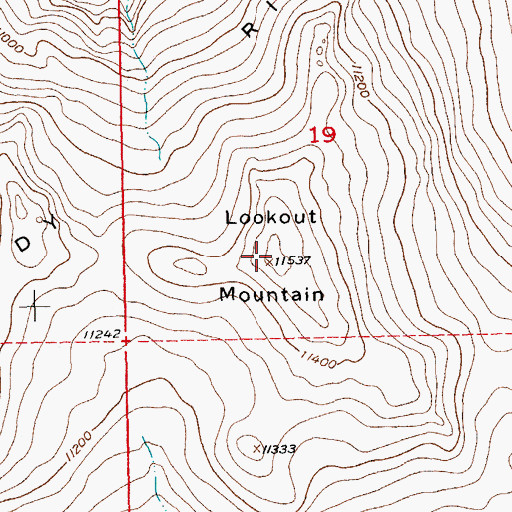 Topographic Map of Lookout Mountain, WY
