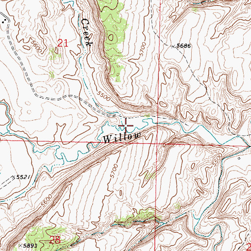 Topographic Map of Lost Creek, WY