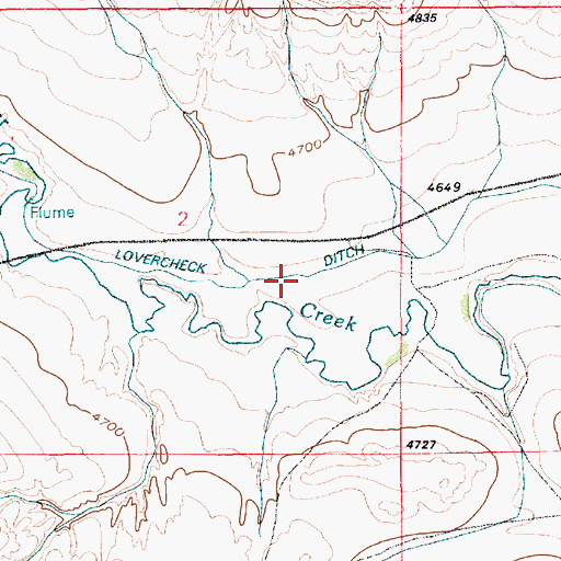 Topographic Map of Lovercheck Ditch, WY