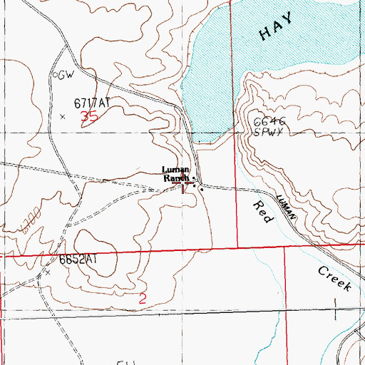 Topographic Map of Luman Ranch, WY
