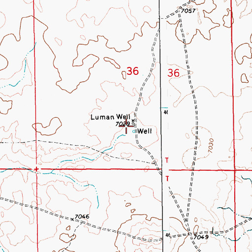 Topographic Map of Luman Well, WY