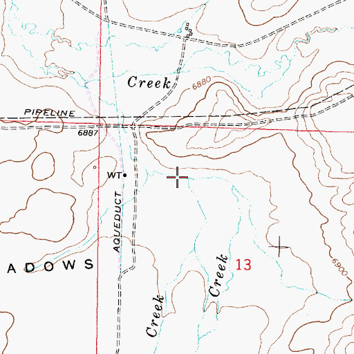 Topographic Map of Martinez Springs Creek, WY