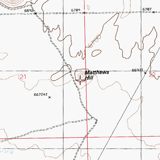 Topographic Map of Matthews Hill, WY