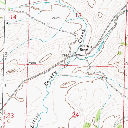 Topographic Map of McCarty Creek, WY
