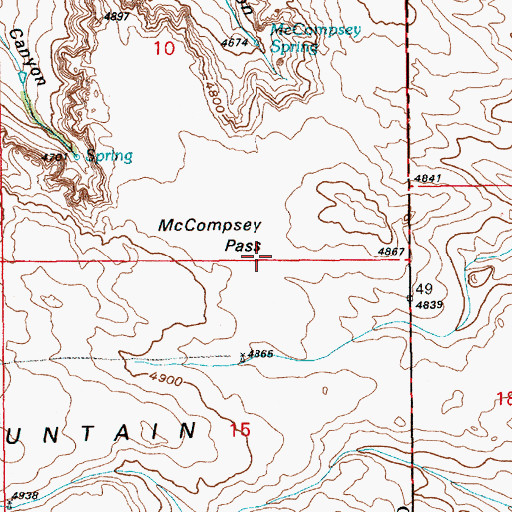 Topographic Map of McCompsey Pass, WY