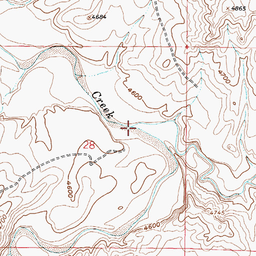 Topographic Map of Meadow Creek, WY