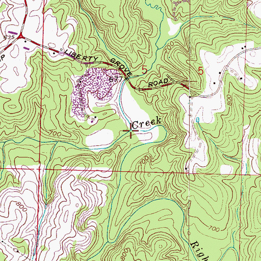 Topographic Map of Berry Creek, AL
