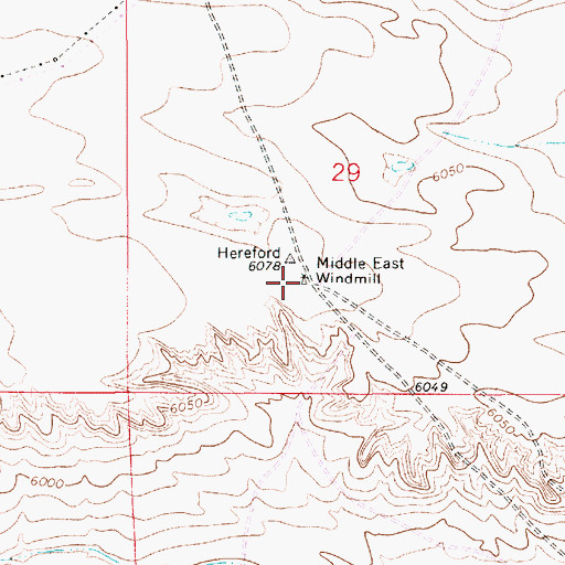 Topographic Map of Middle East Windmill, WY