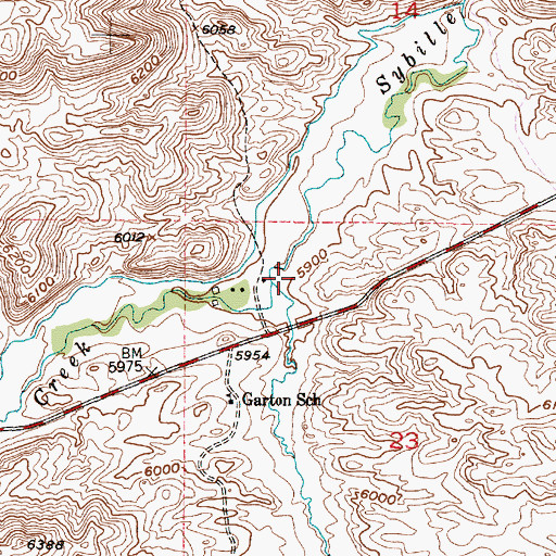 Topographic Map of Middle Sybille Creek, WY