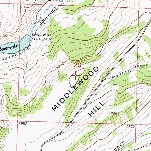 Topographic Map of Middlewood Hill, WY