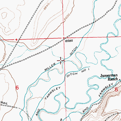 Topographic Map of Miller Ditch, WY