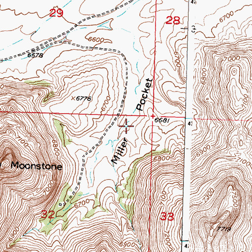 Topographic Map of Miller Pocket, WY