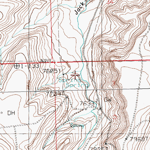 Topographic Map of Minnie Spring, WY