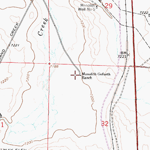 Topographic Map of Monolith Goforth Ranch, WY