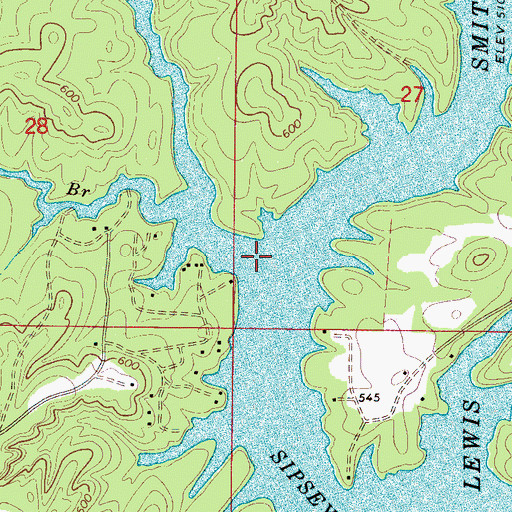 Topographic Map of Big Bear Branch, AL