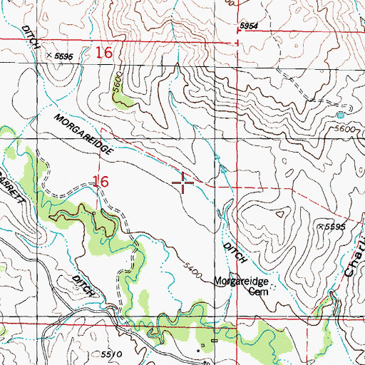 Topographic Map of Morgareidge Ditch, WY