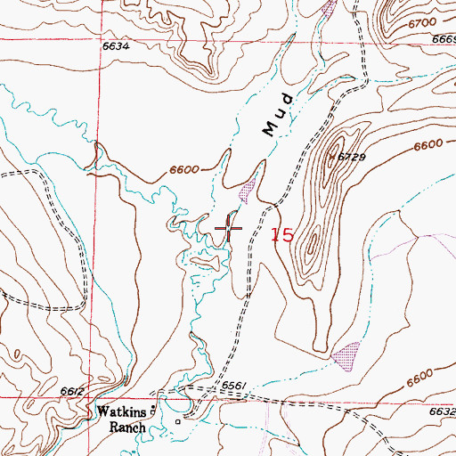 Topographic Map of Mud Spring Draw, WY