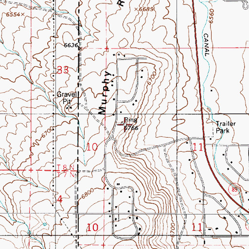 Topographic Map of Murphy Ridge, WY