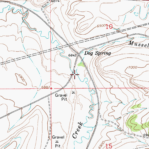 Topographic Map of Mussleman Creek, WY