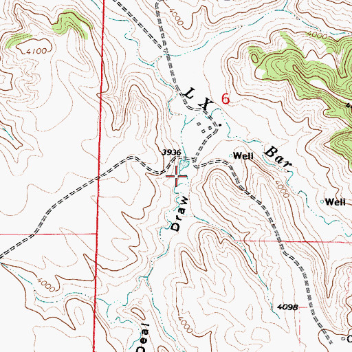 Topographic Map of New Deal Draw, WY