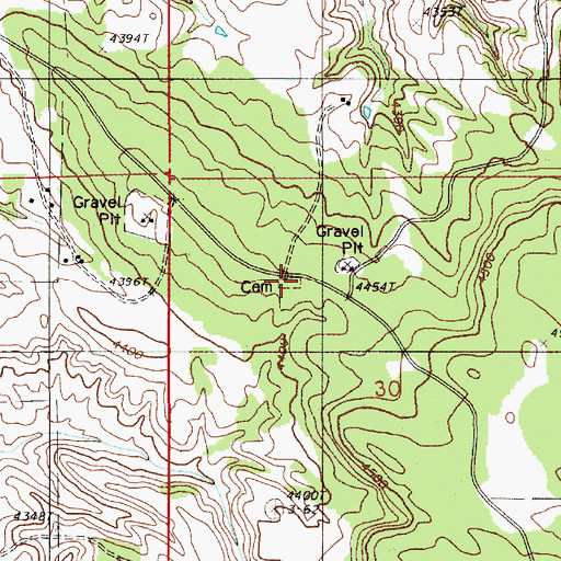 Topographic Map of New Haven Cemetery, WY