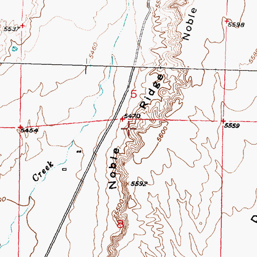 Topographic Map of Noble Ridge, WY