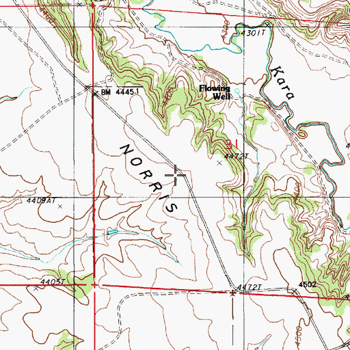 Topographic Map of Norris Divide, WY