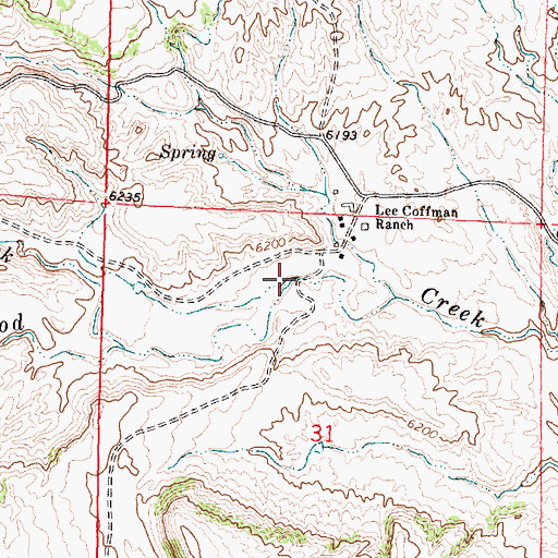 Topographic Map of North Fork Cottonwood Creek, WY