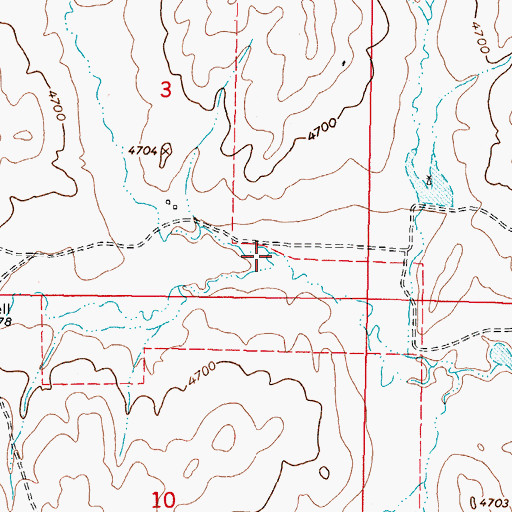 Topographic Map of North Fork Fourmile Creek, WY