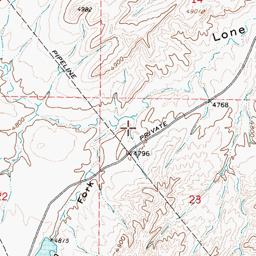Topographic Map of North Fork Lone Tree Gulch, WY