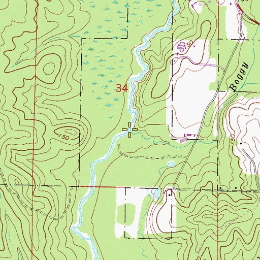 Topographic Map of Boggy Hollow Creek, FL