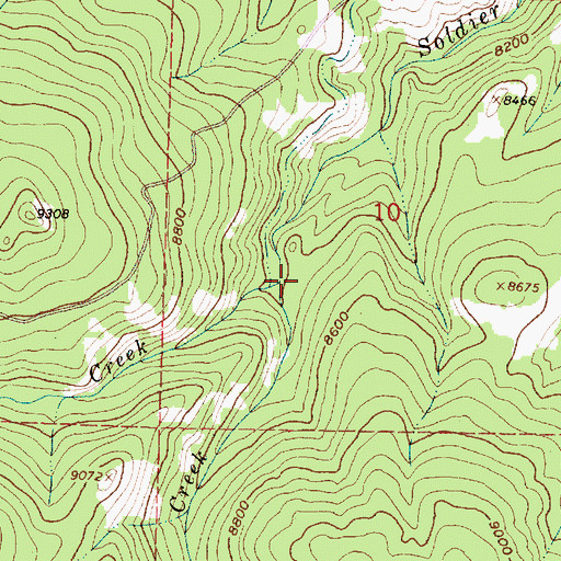 Topographic Map of North Soldier Creek, WY