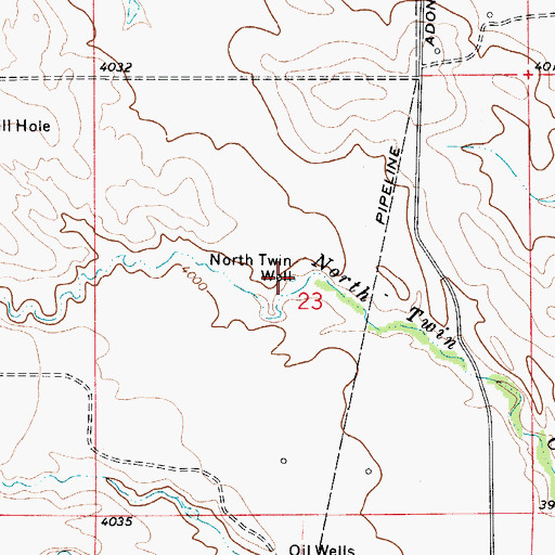 Topographic Map of North Twin Well, WY