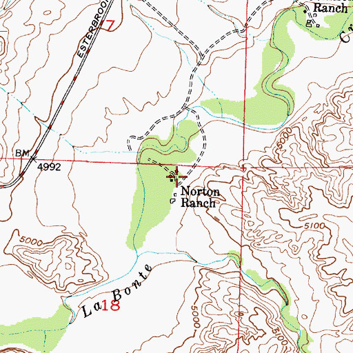 Topographic Map of Norton Ranch, WY