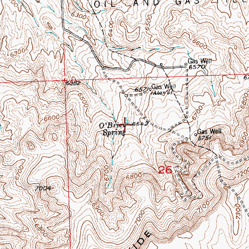Topographic Map of O'Brien Spring, WY