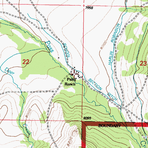 Topographic Map of Palm Ranch, WY